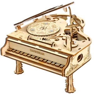3D Wooden DIY Rotating Music Box Dancing Piano with Heart-Shaped Ferris Wheel - Imagen 1 de 10