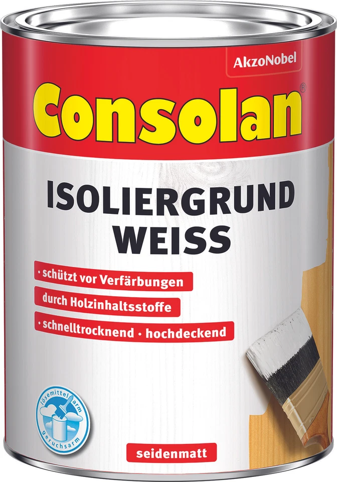 Consolan Isoliergrund 2,5 l weiss Grundierung für Holz Zäune - Bild 1 von 1