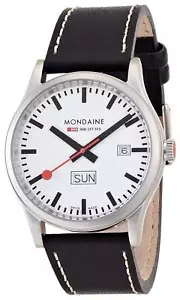 Mondaine Men's A667.30308.16SBB Day-Date 41mm Leather Band Watch - Foto 1 di 3