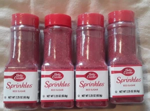 Betty Crocker Decorating Sprinkles Lot Red Sugar 2.25 oz Gluten Free Made in USA - Picture 1 of 4