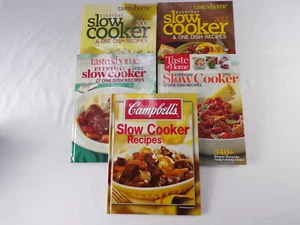 LOT FIVE Slow Cooker/One Dish Cookbooks 4 Taste Of Home 1 Campbells 2004-13 K22 - Picture 1 of 11