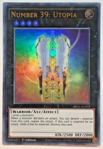 NUMBER 39: UTOPIA BROL-EN059 1ST ED YUGIOH BROTHERS OF LEGEND (ULTRA NM) - Image 1 of 1