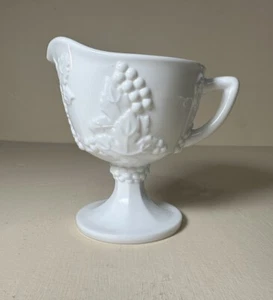 Colony Harvest Leaves And Grapes Creamer Milk Glass - Picture 1 of 14