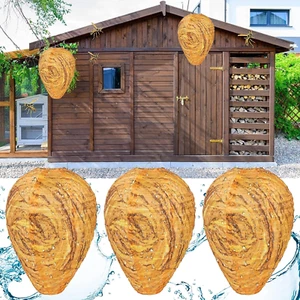3 Pack Fake Wasp Nest Decoy Waterproof for Outdoor Garden Patio - Picture 1 of 12