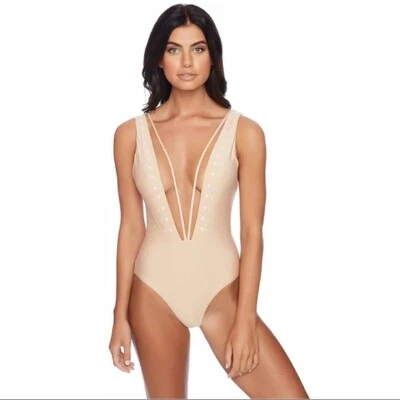 Traje de baño REEF 'Kaleidoscope' DESNUDO con tiras delanteras perla tachuela talla L nuevo con etiquetas Foto 1 de 4