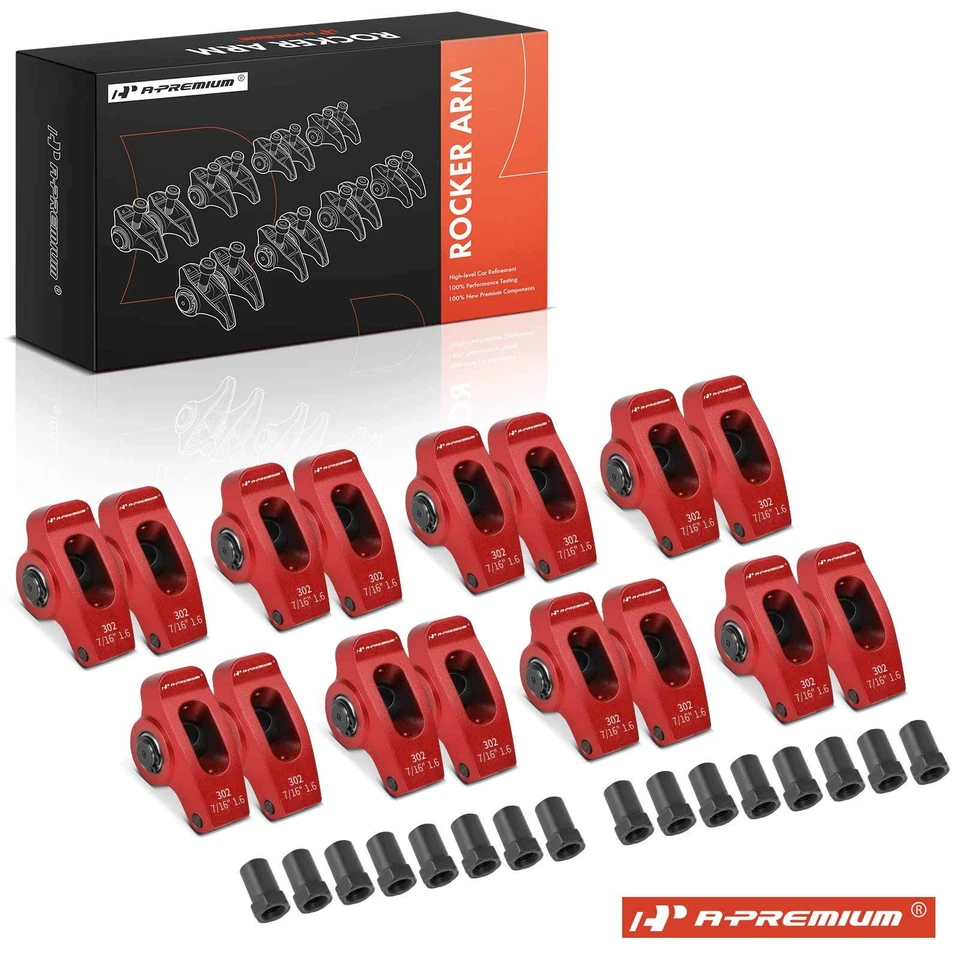 A-Premium Red 2024 Aluminum Roller Rocker Arm for Small Block Ford SBF 302 1.6 - Image 1 of 4