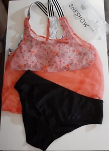 NWT Womens 2 Piece Sheshow Netted Tankini Bathing Swimming Suit Set XXL - Picture 1 of 11