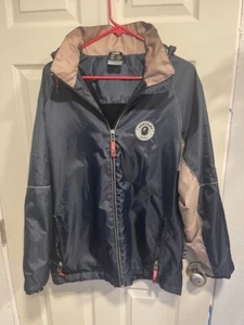 BAPE/A Bathing Ape wind breaker BAPESTA Nylon jacket Sz Med Blue/Tan READ - Picture 1 of 9