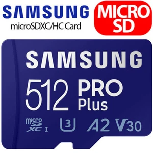 512GB Samsung Micro SD U3 A2 SDXC Class 10 Scheda di Memoria Pro Plus SDHC SDXC - Foto 1 di 1