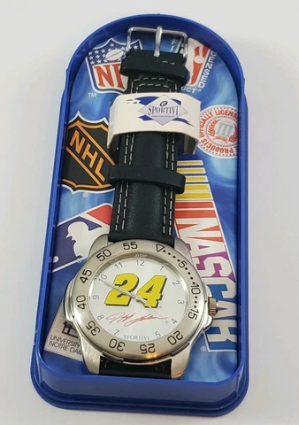 Nascar Watch Jeff Gordon #24  Sportivi Genuine Leather Needs New Battery Cover