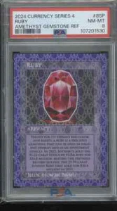 2024 Cardsmiths Currency S4 AMETHYST GEMSTONE RUBY #8SP PSA 8 #35/49 - Picture 1 of 2