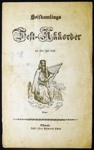 1845 DENMARK HOISKAMLINGS FEST-AKKORDER PATRIOTIC DANISH MARCHING SONGS - Foto 1 di 3