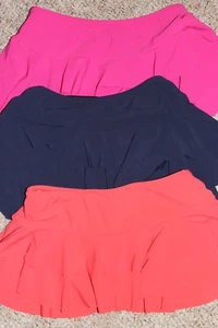 LANDS END Misses Pink Orange Navy RUFFLE MINI Swim SKIRT Bikini 6 - Picture 1 of 6