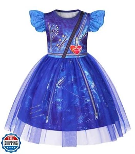 HenzWorld Mädchen blaues Kleid Kleinkind Kinder blau Kostüm Verkleidung für Mädchen kurz - Bild 1 von 5