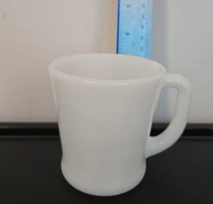 Vintage Fire King Oven Ware White Milk Glass Coffee Mug D Handle Retro Diner - Picture 1 of 7