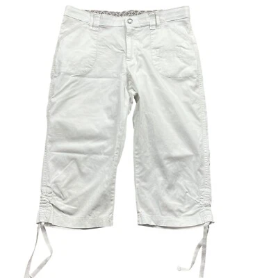 Lee Capri Pants Womens Size 12 White Solid Pockets Comfy Relaxed Fit - Image 1 of 4