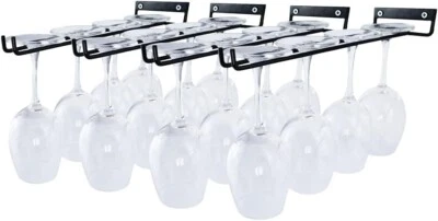 Porta copas de vino organizador para cocina soporte set de 4 moderno de acero US - Image 1 of 4