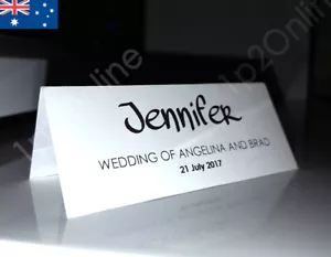 x10 Custom Wedding Name Place Cards Printed Placecards Events Engagement White - Picture 1 of 4