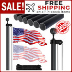 Flag Pole Kit Extra Thick Heavy Duty Aluminum Flagpole Outsides 25 FT