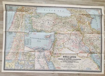 National Geographic Magazine Bible Lands & Cradle of Western Civilization 1946 - Image 1 of 4