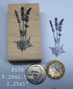 Estampilla de goma pequeñas flores de lavanda P106 - Imagen 1 de 2
