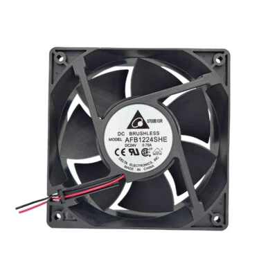 Delta AFB1224SHE 12038 DC24V 0.75A 2-pin large air volume inverter cooling fan - Image 1 of 4
