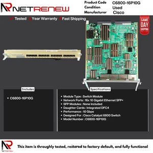 Cisco C6800-16P10G 16-Port 10GbE SFP+ Line Card für Catalyst 6800 Series Switch - Bild 1 von 1