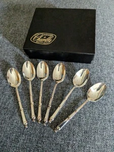 6 Mokkalöffel Besteck Chambly Orfèvrerie De France Oural Versilbert Punze - Bild 1 von 3