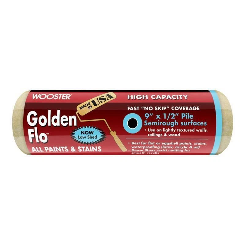 Tecido Wooster Golden Flo 9 pol. L X 1/2 pol. Capa de rolo de tinta - Imagem 1 de 1
