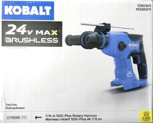 NUEVO Taladro percutor rotativo inalámbrico Kobalt sin escobillas 24v 7/8" SDS-plus (solo herramienta) - Imagen 1 de 1