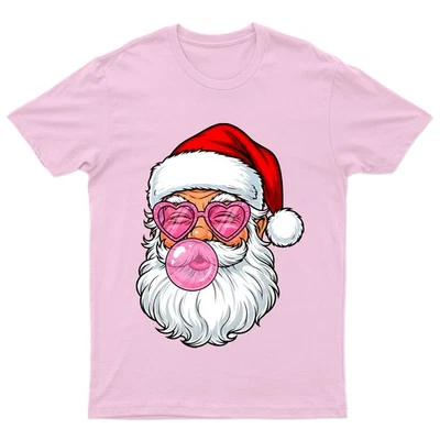 Santa Bubblegum Heart Glasses T-Shirt Unisex Gift Retro Funny Womens Vintage - Image 1 of 2