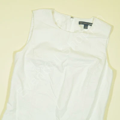 Vestido recto Brooks Brothers 346 para mujer 2 blanco azul floral algodón sin mangas Foto 1 de 4