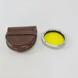 Rollei Gelb Mittel -Rolleicord/Rolleiflex MED yellow filter Brown leather case - Picture 1 of 3