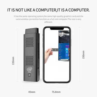 Intel Mini PC Stick Win 11 PRO J4125 8GB RAM + 128GB Storage M1K Q38128202305199 - Image 1 of 4