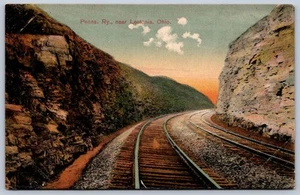 K27/ Leetonia Ohio Postkarte um 1910 Penn Railroad Gleise Schlucht 68 - Bild 1 von 4