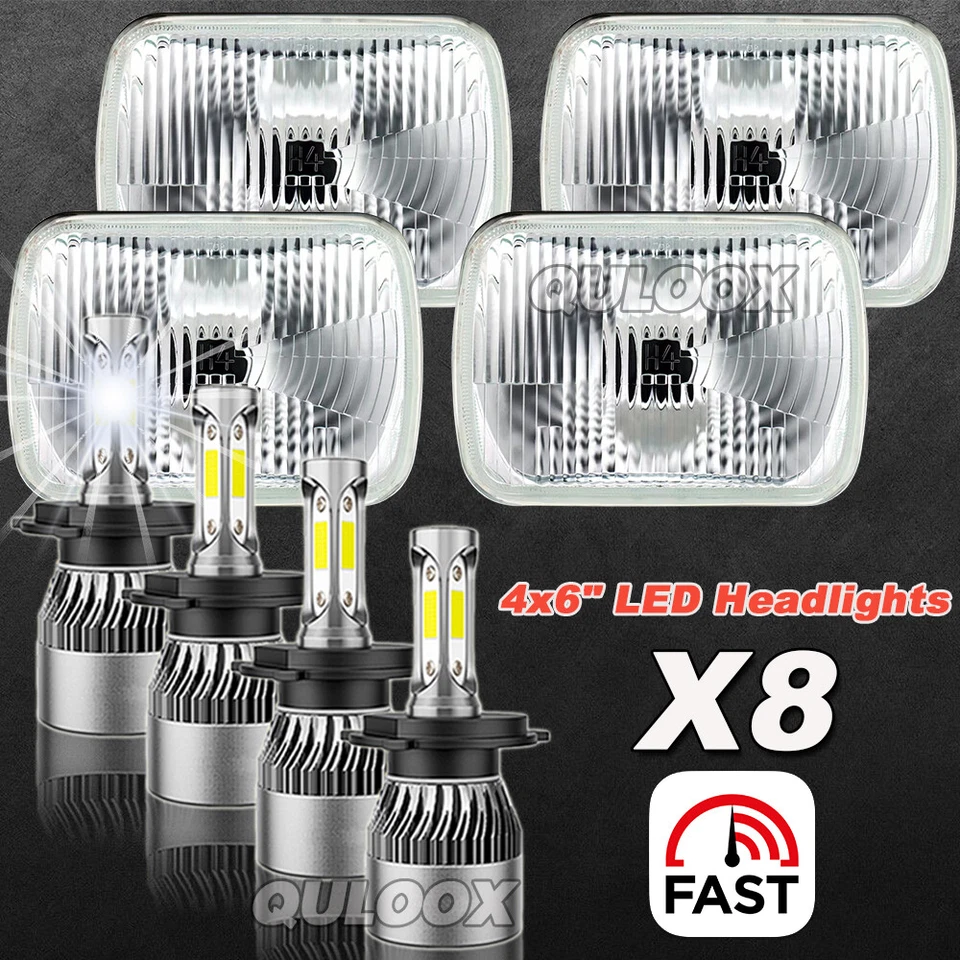Fit Buick Electra 1975-1990 Regal 1982-1987 4pcs 4x6'' LED Headlights Hi/Lo DRL Foto 1 de 4