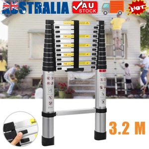 3.2M Telescopic Aluminium Alloy Ladder Extendable Step Adjustable Multipurpose - Picture 1 of 13