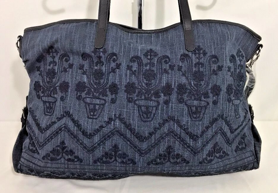 Pottery Barn Kids Navy Embroidered Diaper Bag monogram removed - Image 1 of 4