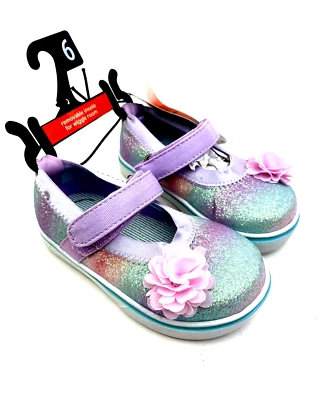 Sandalias Bebé Zapatos Talla 6 Niñas Brillo Multicolor Correa Ajustable Niños Foto 1 de 4