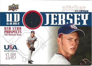 2009 UD Game Jersey USA Baseball Prospects Kyle Ryan