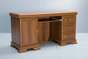 Schreibtisch-Computertisch-Büromöbel KORA-KB  Holzfarbe: Nussbaum - Bild 1 von 4