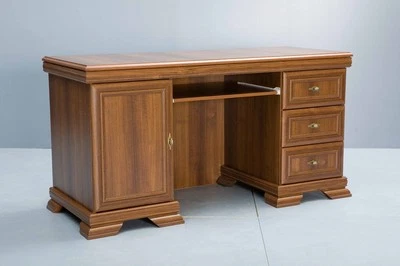 Schreibtisch-Computertisch-Büromöbel KORA-KB  Holzfarbe: Nussbaum - Bild 1 von 4