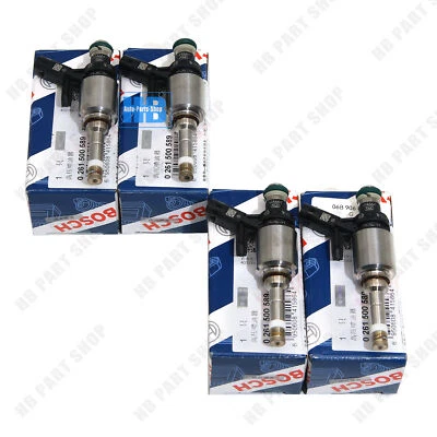 4x Inyectores de Combustible Bosch Genuinos Para VW Golf GTI MK7 AUDI A3 A4 A5 2.0 TFSI CNCD Foto 1 de 4