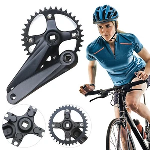 NEW Durable MTB Crank Arm Set 104 BCD Square Taper Mountain Bike Crankset 152mm - Picture 1 of 21