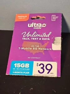 Ultra Mobile 1-Month 15GB Plan SIM Kit - Photo 1/3
