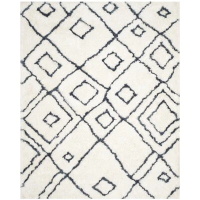 SAFAVIEH Toronto Shag SGT727K Handmade Ivory / Blue Rug - Image 1 of 4