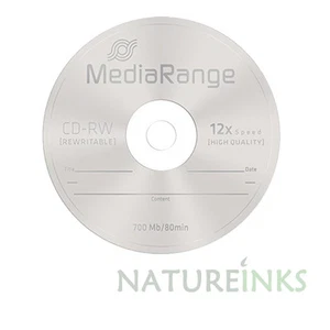 5 MediaRange CD-RW 1x - 12x rewritable blank discs CD RW High Ultra burn MR235 - Picture 1 of 1