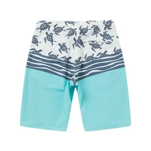 Pantalones Cortos Hawaiianos Resaca Hombres en Honu Turtle Wave Turquesa - Imagen 1 de 9