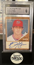 2011 Topps Heritage Minors BRYCE HARPER #d 64/154 Csg 9 Auto 10 Autograph