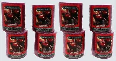 Lot of (8) Luminessence Apple Cinnamon Pillar Candles, Great Scent!  7 oz Each  - Image 1 of 4